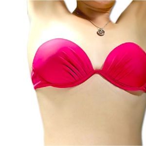 Small push-up, strapless bikini top